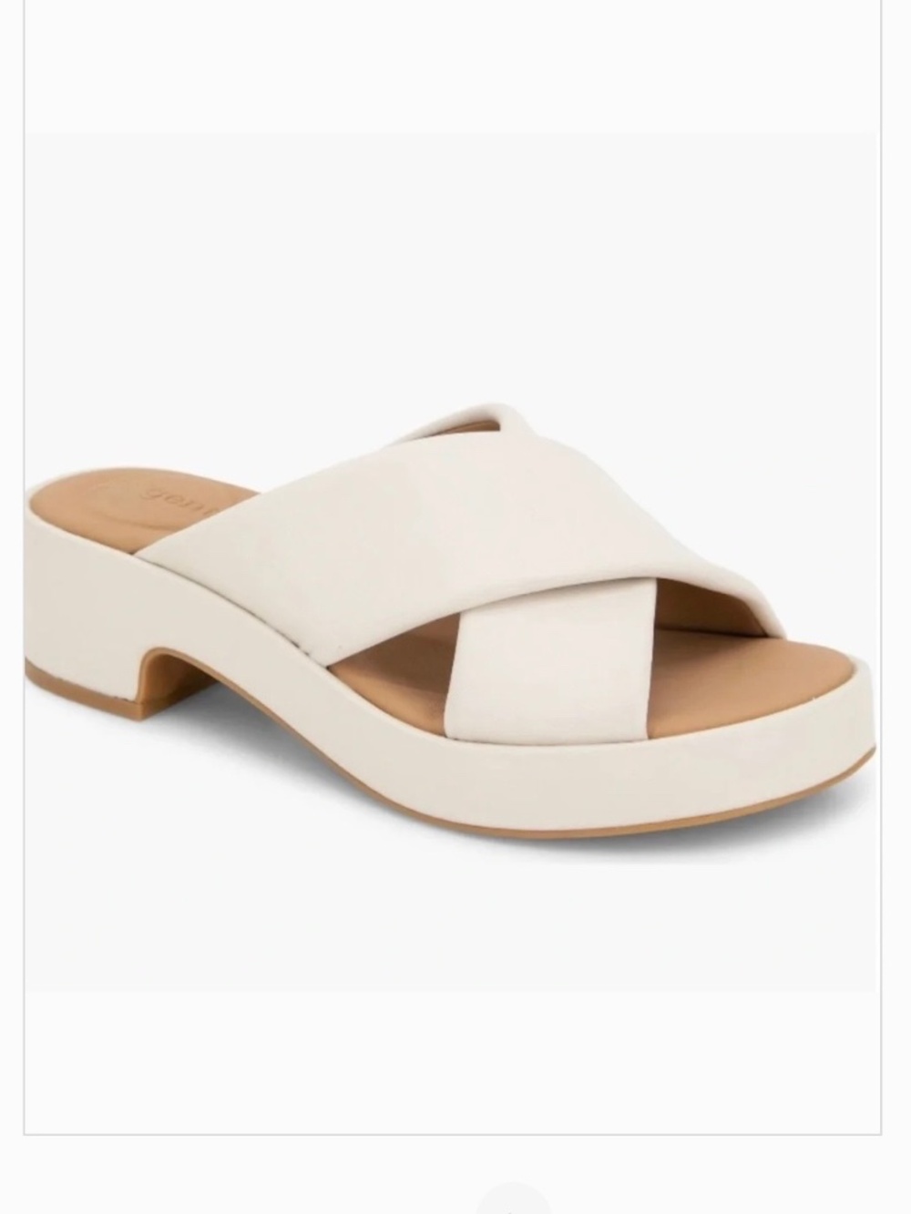 Gentle Souls River Platform Slide Sandal Stone Leather SZ 9.5